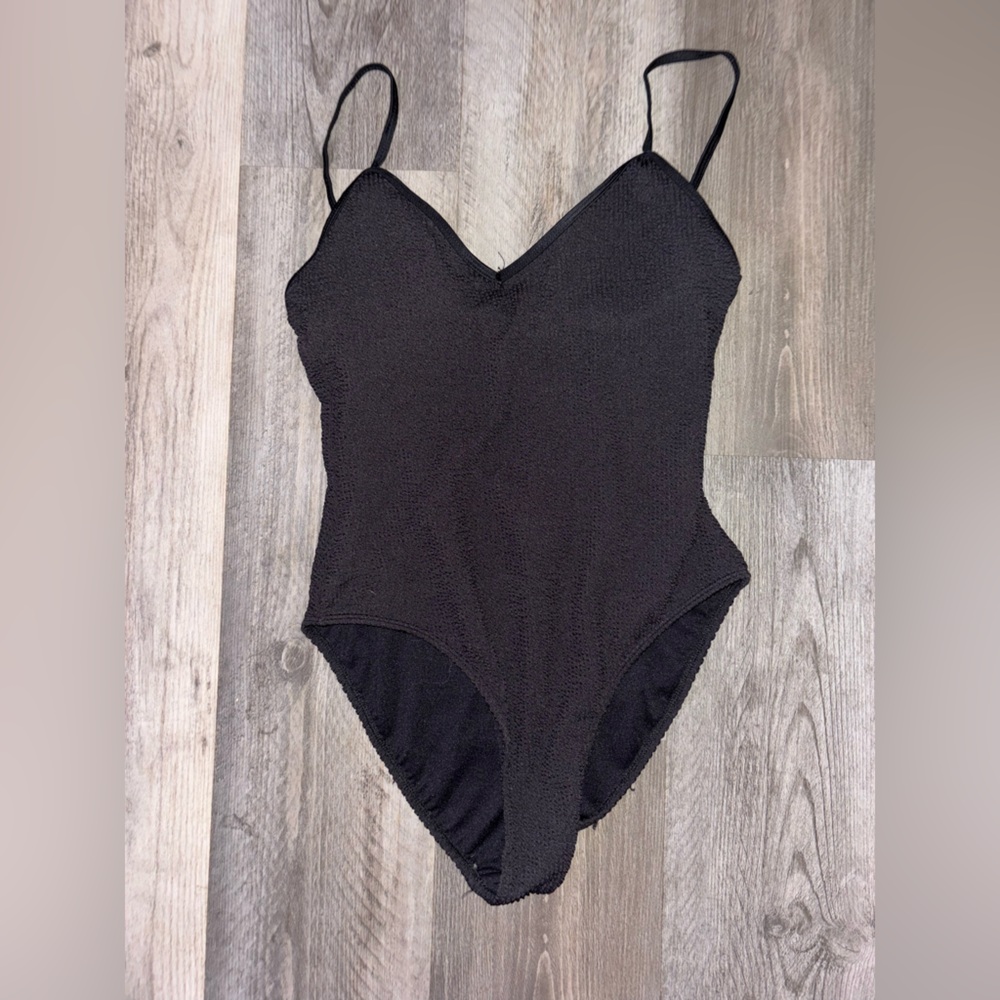 No Boundaries Black Textured Swimsuit